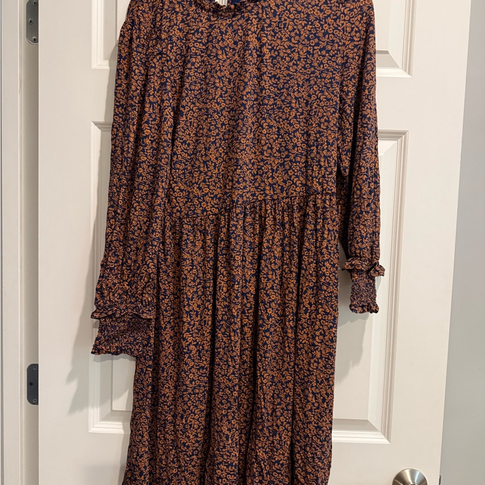 Floral Long Sleeve Dress - Fall Floral pattern